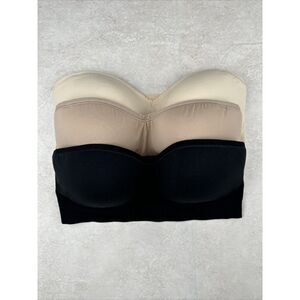 Yummie Women LARGE 3-Set Peyton‎ Seamless Wireless Strapless Bra NO STRAPS